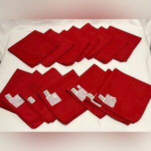 Bardwil Linens Set of 14 Red Cloth Napkins - NWT